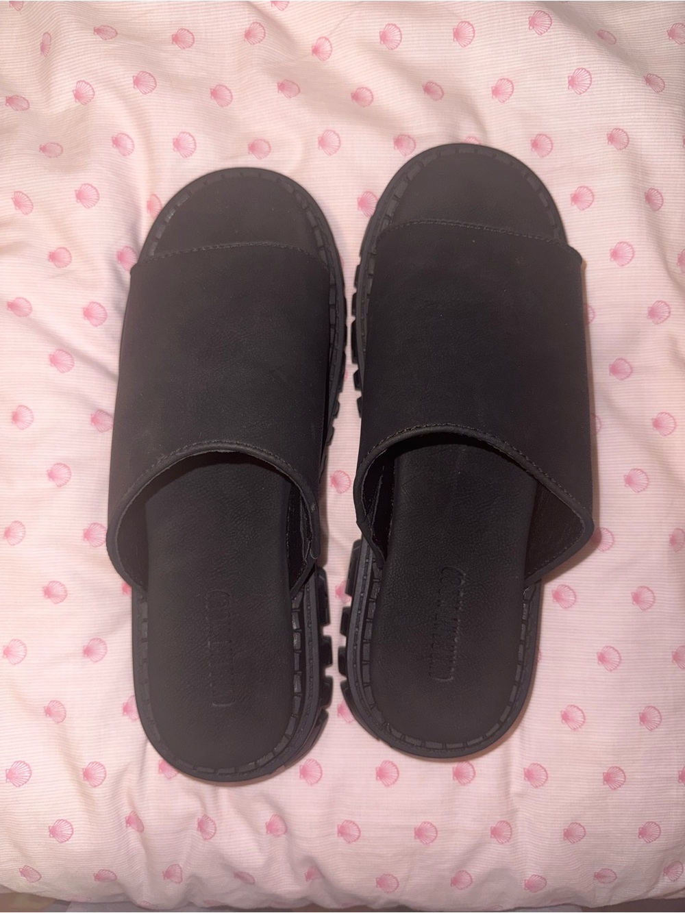 womens Black Slide Sandals platform size 11